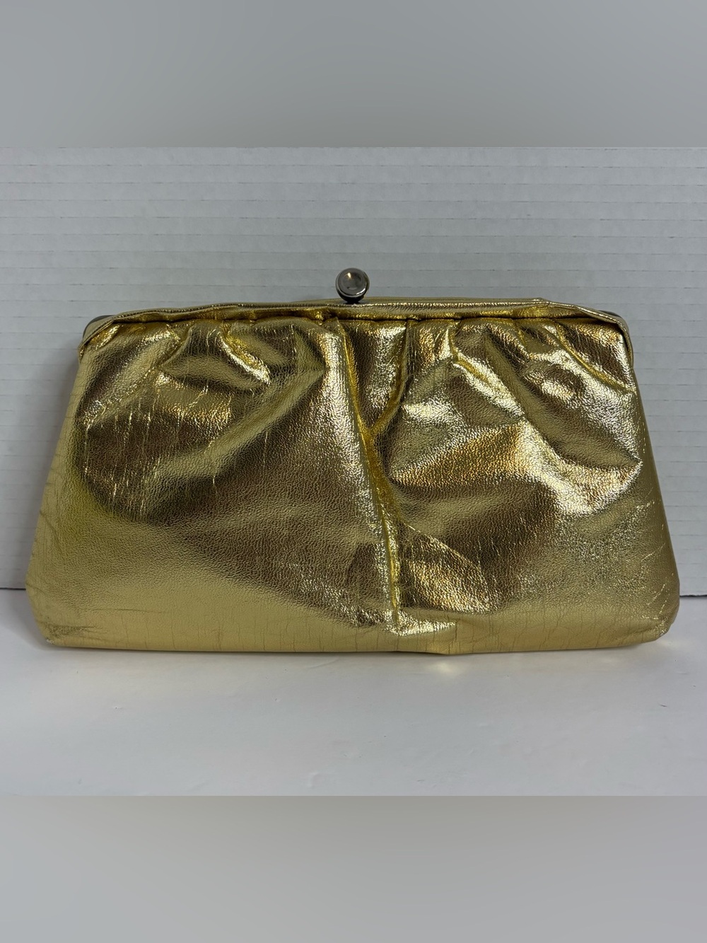 Pottel & Sons Made in Canada Gold Evening Clutch with Chain Vintage Metallic